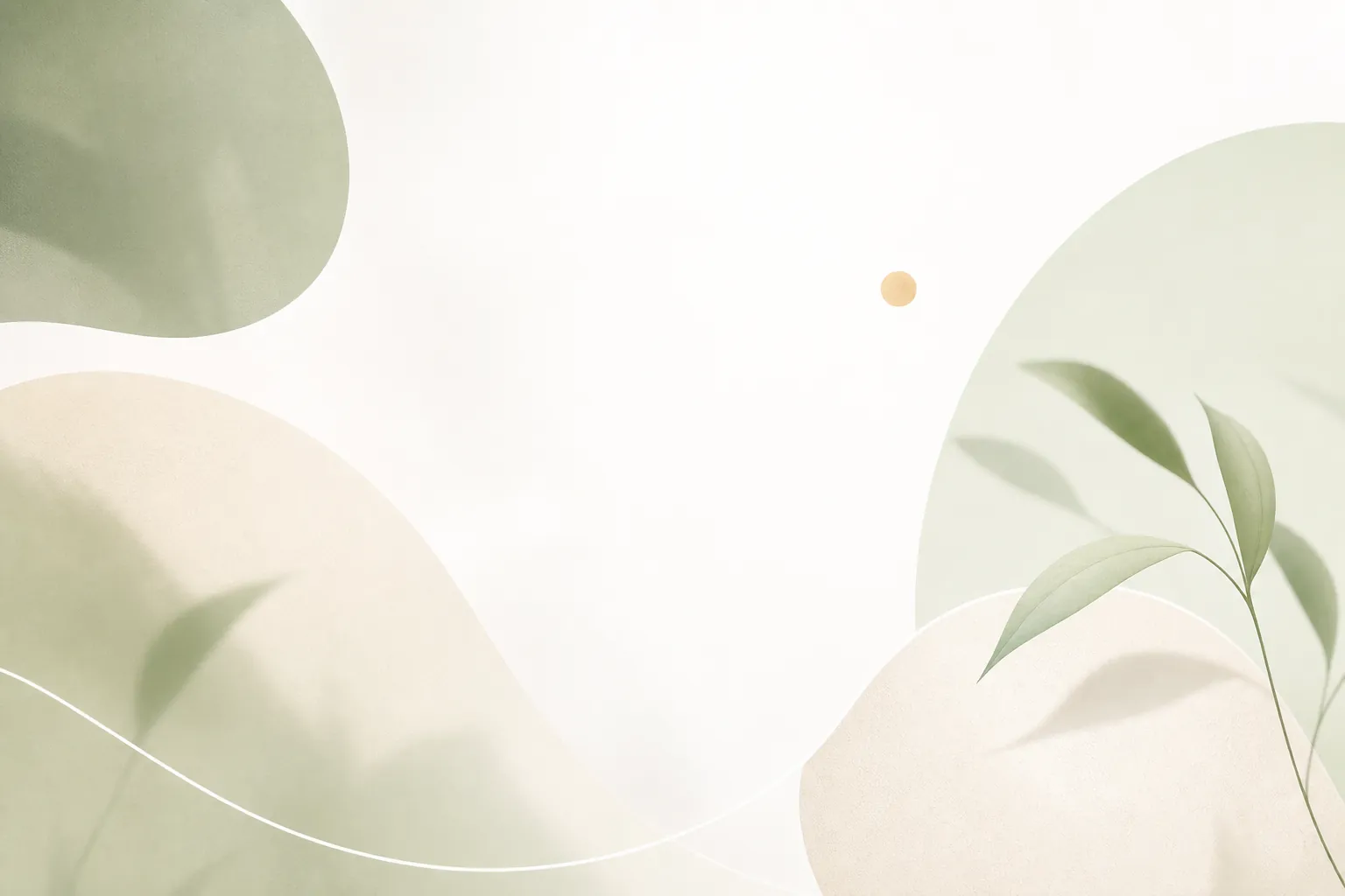 A bright, airy composition of soft sage shapes suggesting a calm morning at home